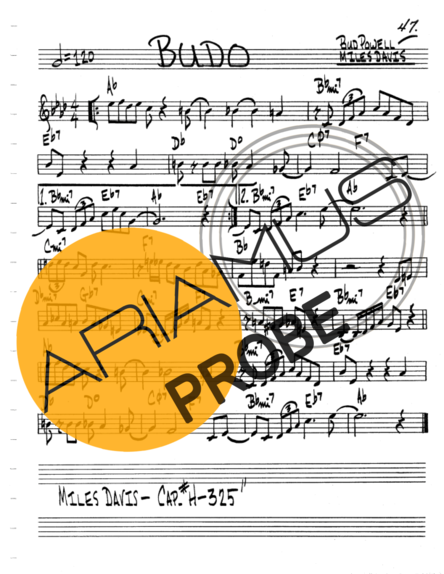 The Real Book of Jazz Budo score for Keys