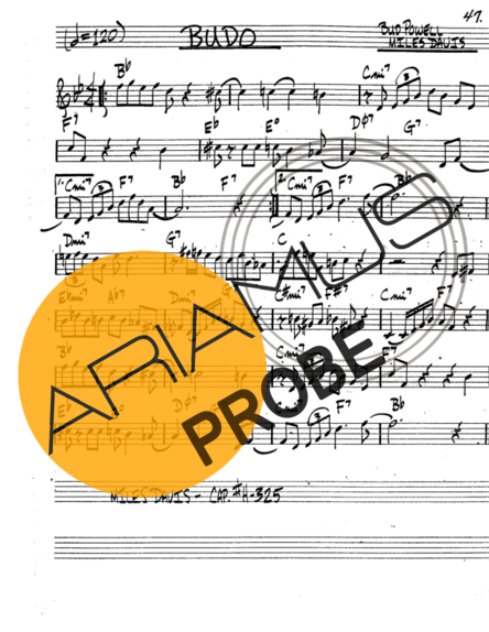 The Real Book of Jazz Budo score for Trompete