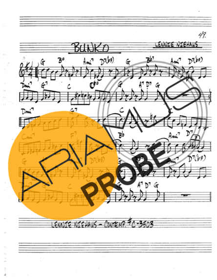 The Real Book of Jazz Bunko score for Tenor-Saxophon Sopran (Bb)