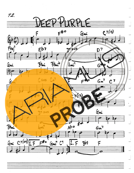 The Real Book of Jazz Deep Purple score for Keys