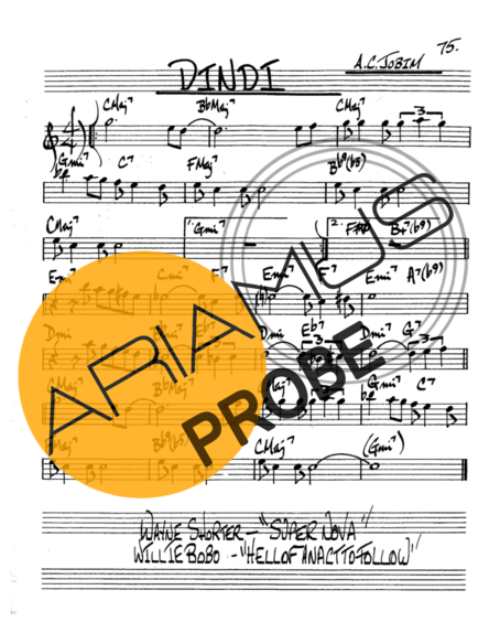 The Real Book of Jazz Dindi score for Alt-Saxophon
