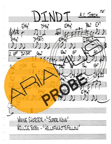 The Real Book of Jazz Dindi score for Keys