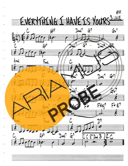 The Real Book of Jazz Everything I Have Is Your score for Geigen