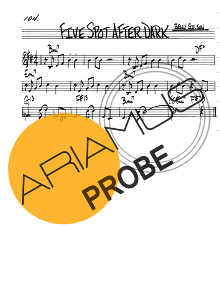 The Real Book of Jazz Five Spot After Dark score for Geigen