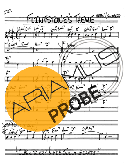 The Real Book of Jazz Flintstones Theme score for Alt-Saxophon