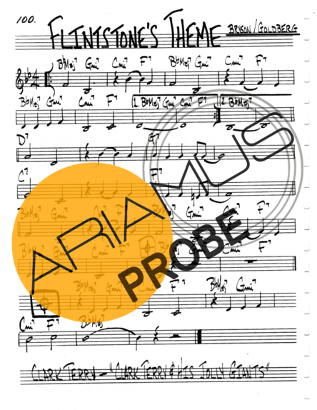 The Real Book of Jazz Flintstones Theme score for Keys