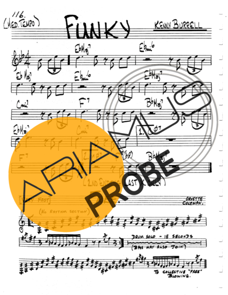 The Real Book of Jazz Funky score for Keys