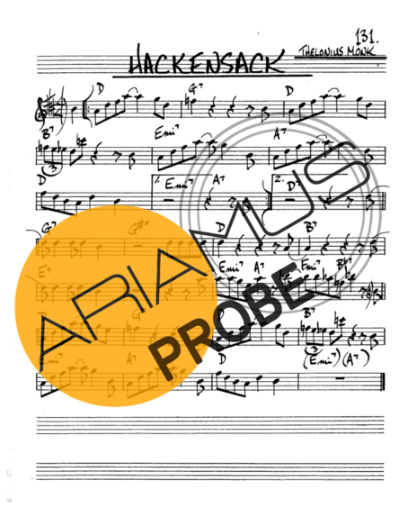 The Real Book of Jazz Hackensack score for Alt-Saxophon