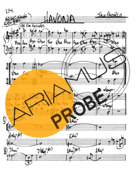 The Real Book of Jazz Havona score for Alt-Saxophon