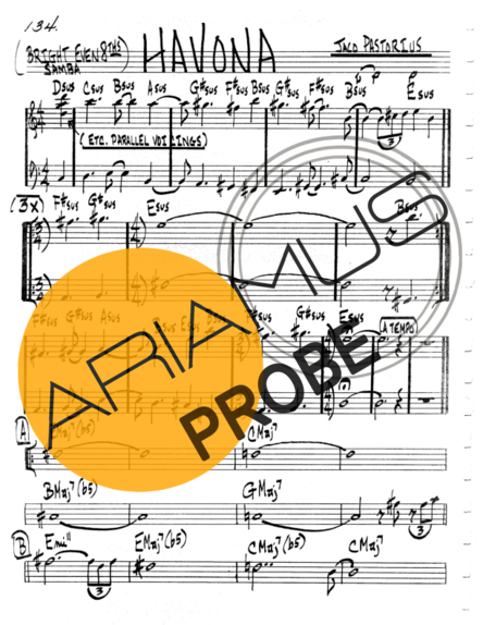 The Real Book of Jazz Havona score for Keys