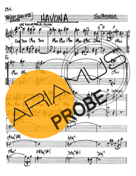 The Real Book of Jazz Havona score for Trompete