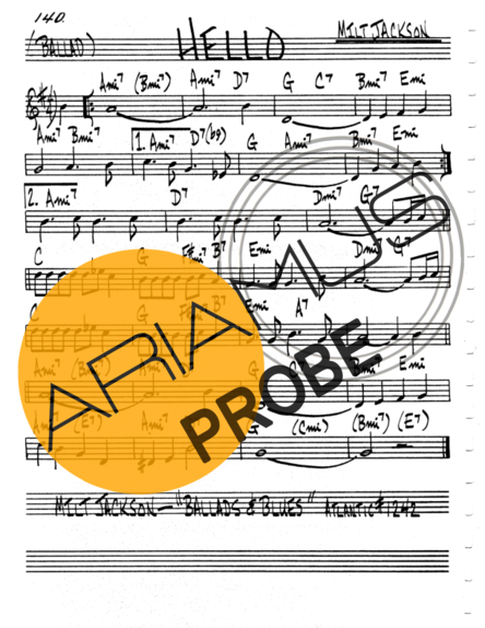 The Real Book of Jazz Hello score for Keys