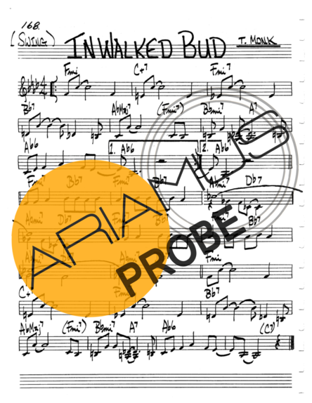 The Real Book of Jazz In Walked Bud score for Mundharmonica