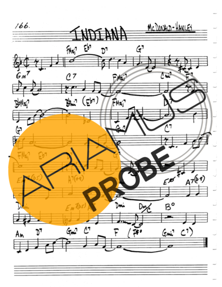 The Real Book of Jazz Indiana score for Geigen