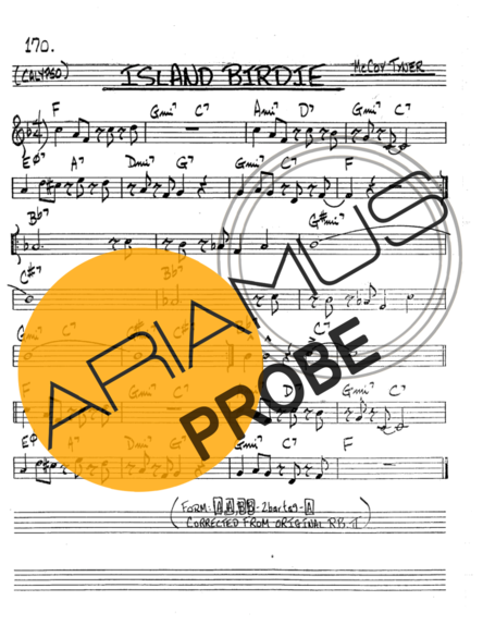 The Real Book of Jazz Island Birdie score for Tenor-Saxophon Sopran (Bb)