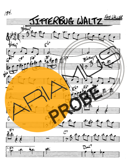 The Real Book of Jazz Jitterbug Waltz score for Alt-Saxophon