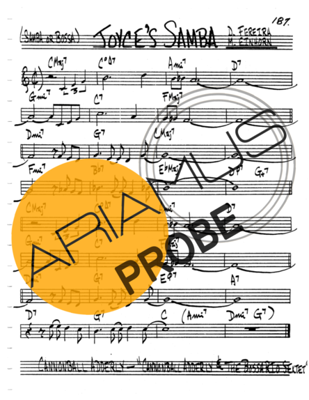 The Real Book of Jazz Joyces Samba score for Keys