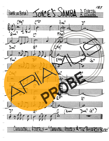 The Real Book of Jazz Joyces Samba score for Geigen