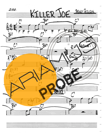 The Real Book of Jazz Killer Joe score for Geigen