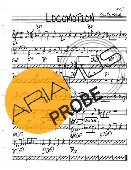 The Real Book of Jazz Locomotion score for Keys
