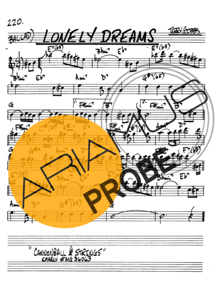 The Real Book of Jazz Lonely Dreams score for Alt-Saxophon