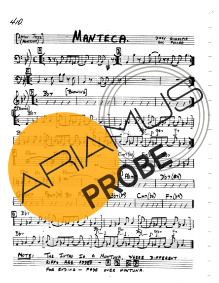 The Real Book of Jazz Manteca score for Klarinette (C)