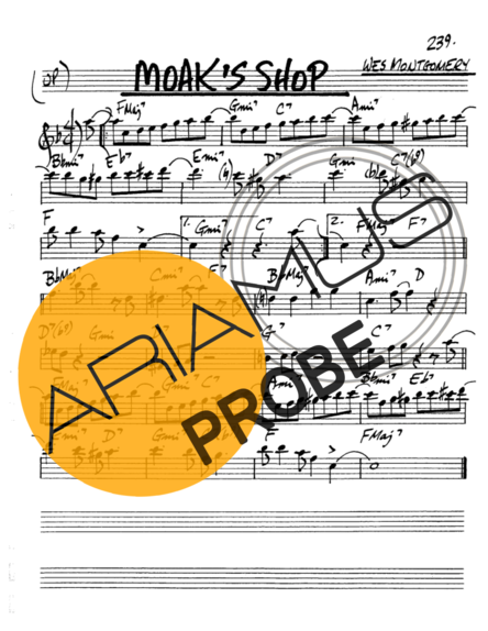 The Real Book of Jazz Moaks Shop score for Alt-Saxophon