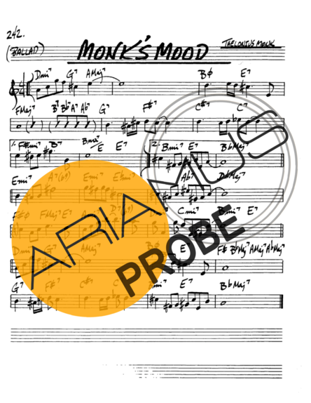 The Real Book of Jazz Monks Mood score for Alt-Saxophon