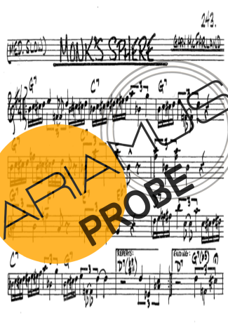 The Real Book of Jazz Monks Sphere score for Klarinette (Bb)