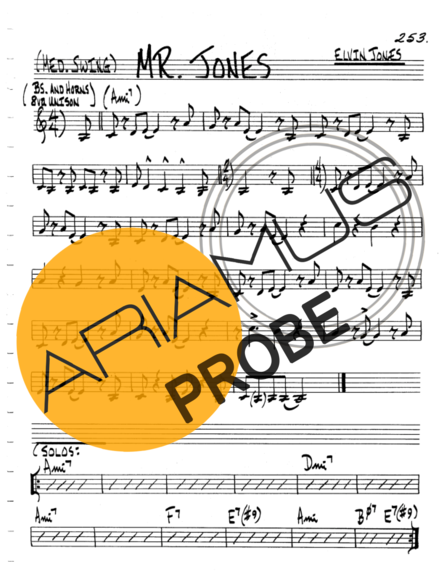 The Real Book of Jazz Mr Jones score for Keys