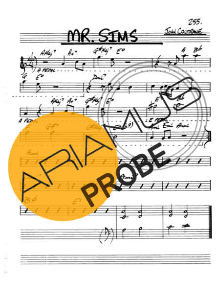 The Real Book of Jazz Mr Sims score for Alt-Saxophon