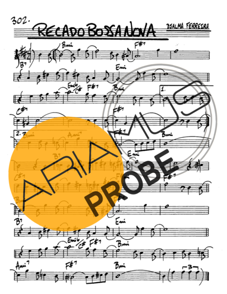 The Real Book of Jazz Recado Bossa Nova score for Alt-Saxophon