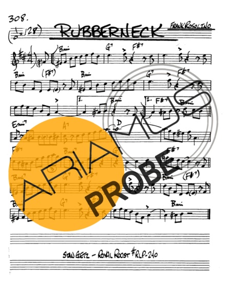 The Real Book of Jazz Rubberneck score for Alt-Saxophon