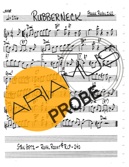 The Real Book of Jazz Rubberneck score for Keys