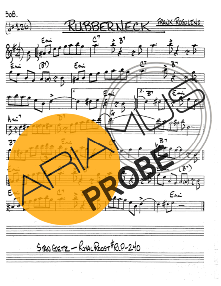 The Real Book of Jazz Rubberneck score for Tenor-Saxophon Sopran (Bb)