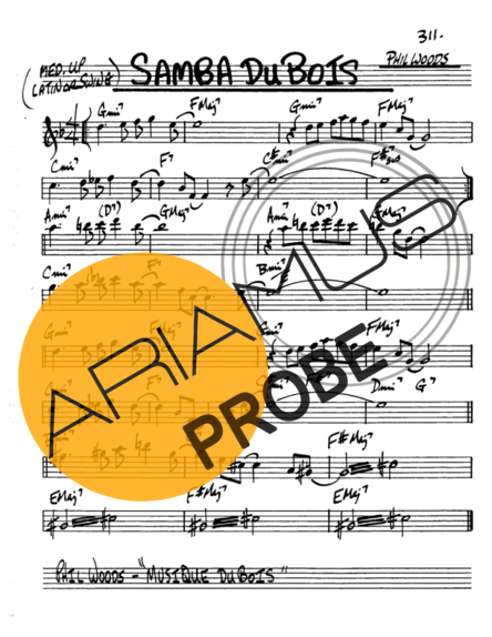 The Real Book of Jazz Samba Du Bois score for Alt-Saxophon