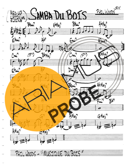 The Real Book of Jazz Samba Du Bois score for Keys