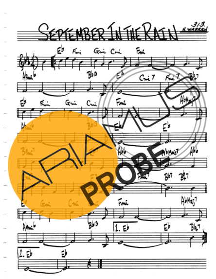 The Real Book of Jazz September In The Rain score for Keys