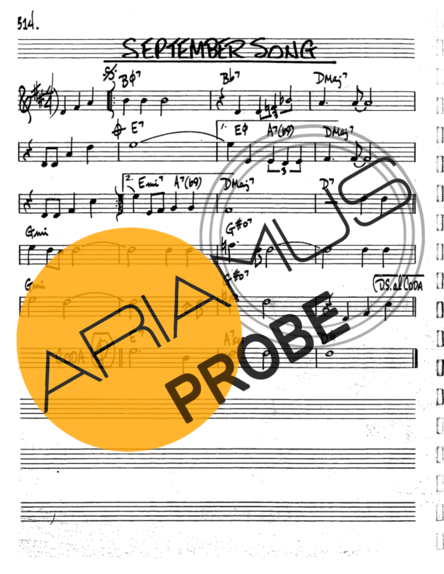 The Real Book of Jazz September Song score for Trompete