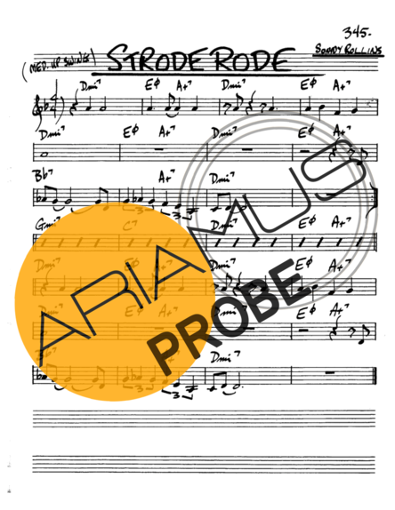 The Real Book of Jazz Strode Rode score for Alt-Saxophon
