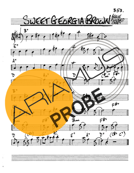 The Real Book of Jazz Sweet Georgia Brown score for Alt-Saxophon