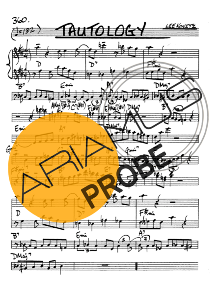 The Real Book of Jazz Tautology score for Alt-Saxophon