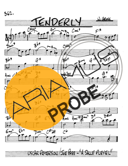 The Real Book of Jazz Tenderly score for Alt-Saxophon