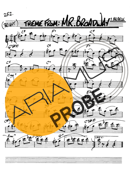 The Real Book of Jazz Theme From Mr Broadway score for Alt-Saxophon