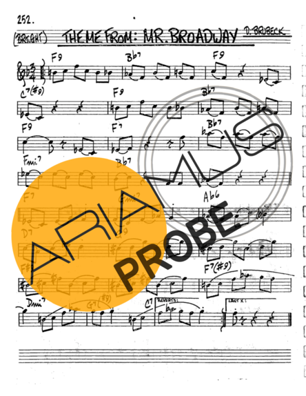 The Real Book of Jazz Theme From Mr Broadway score for Trompete