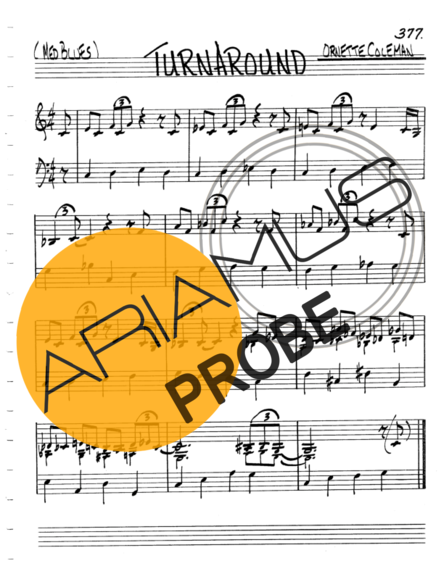 The Real Book of Jazz Turnaround score for Mundharmonica