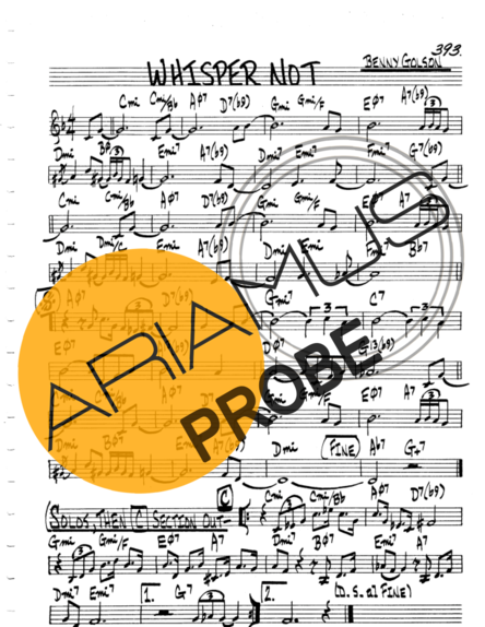 The Real Book of Jazz Whisper Not score for Mundharmonica