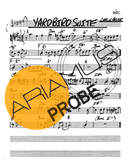 The Real Book of Jazz Yardbird Suite score for Alt-Saxophon