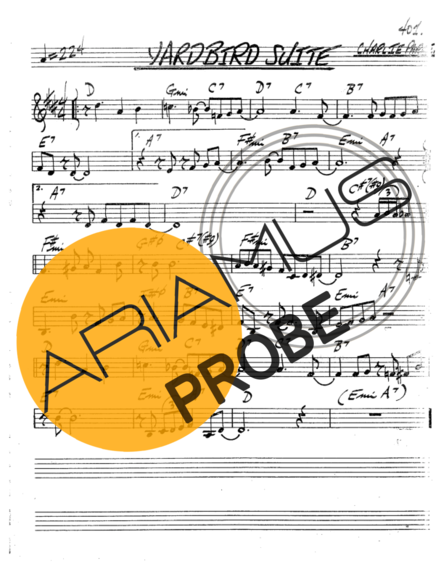 The Real Book of Jazz Yardbird Suite score for Tenor-Saxophon Sopran (Bb)