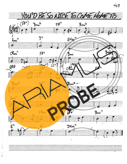 The Real Book of Jazz Youd Be So Nice To Come Home To score for Trompete